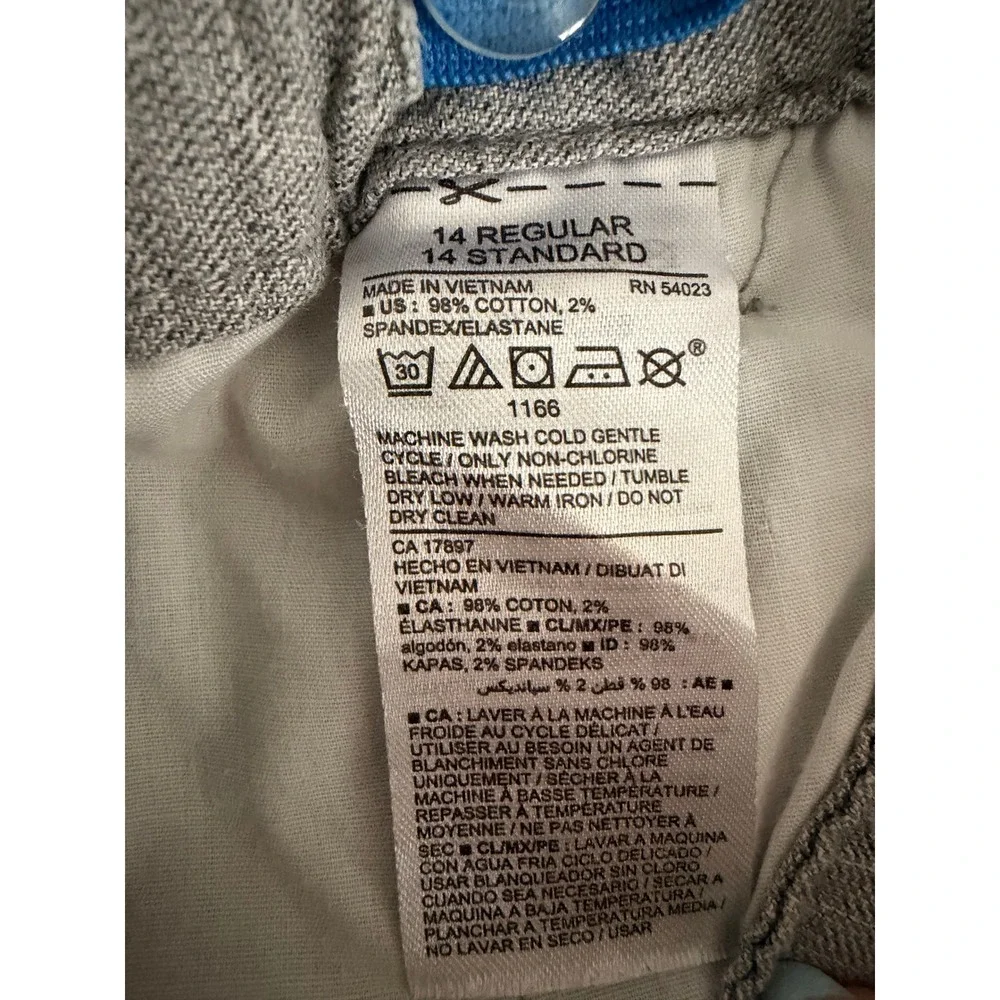 Old Navy Boys Size 14 Regular Gray Khaki Stretch Chino Shorts Heathered Brown